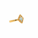 Quadra Ring in Gold with Blue Topaz, Small