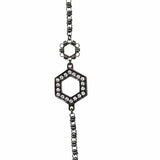 Super Deco Necklace in Black with Pavé