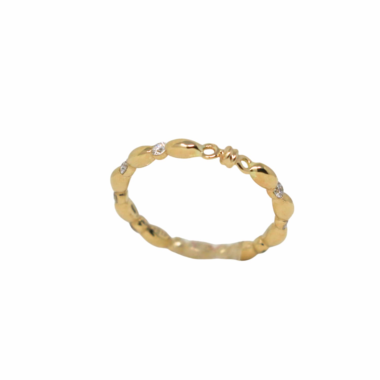 Whisper Ring in 14k Yellow Gold with Diamond Stations