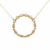 Whisper Necklace in 14k Yellow Gold with Diamond Clusters