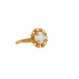 Gemma Ring in Gold with White Agate