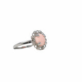 Gemma Ring in Silver with Pink Coral