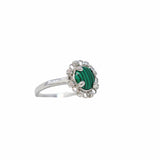 Gemma Ring in Silver with Malachite