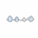 Drop Ring in Silver with Blue Topaz, Small