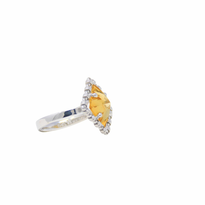 Quadra Ring in Silver with Citrine