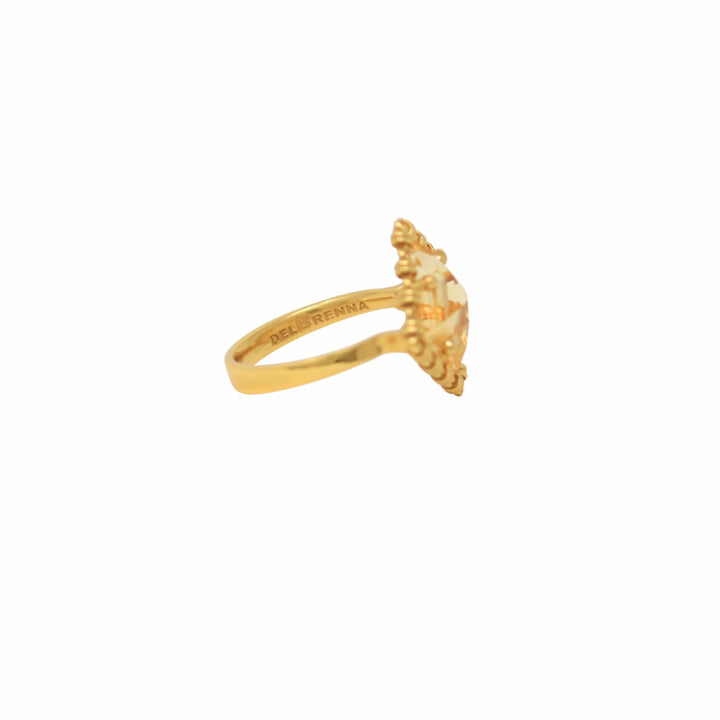 Quadra Ring in Gold with Citrine