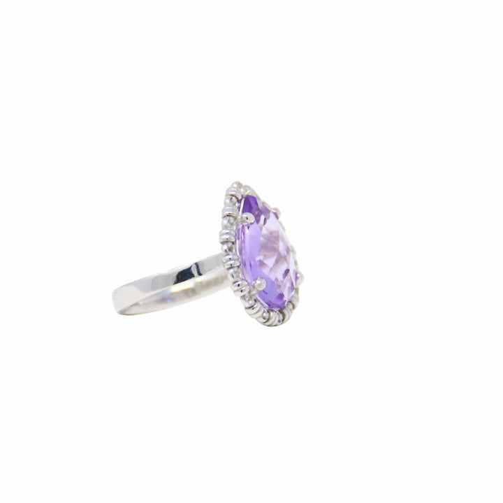 Drop Ring in Silver with Amethyst, Large
