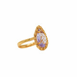 Drop Ring in Gold with Amethyst, Large