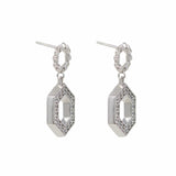 Super Deco Earrings in Silver With Pavé