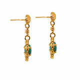 Gemma Earrings in Gold with Malachite