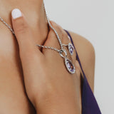 Drop Pendant in Silver with Amethyst, Large