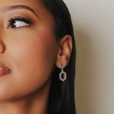 Super Deco Earrings in Silver With Pavé