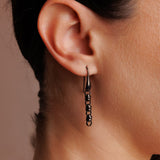 Links 5mm Earrings in Black, Short