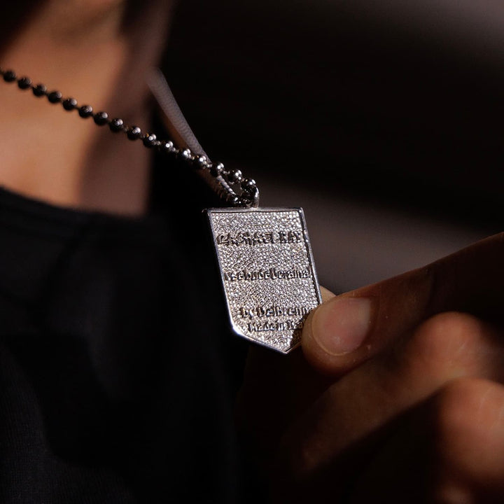 Trident Shield Necklace in Silver