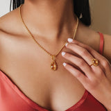 Drop Pendant in Gold with Citrine, Large