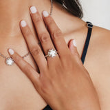 Gemma Ring in Silver with White Agate