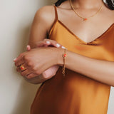 Gemma Bracelet in Gold with Coral