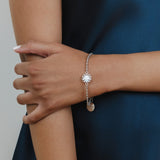 Gemma Bracelet in Silver with White Agate