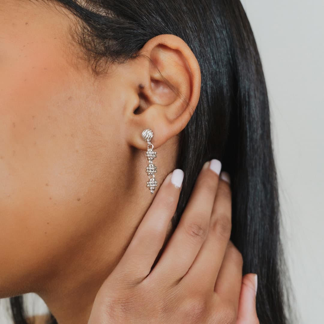 Orecchini Links Caviale in Rodio