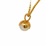 Magnolia Pendant in Gold with Crackle White Agate