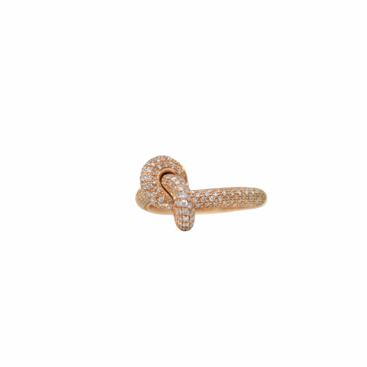 Knot Ring in 18k Rose Gold with Diamonds