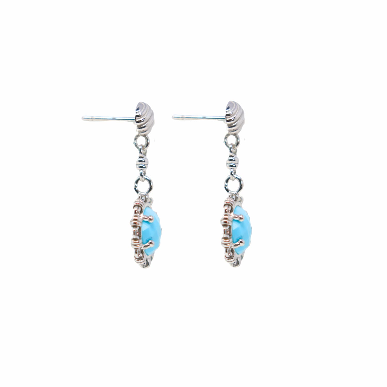 Gemma Earrings in Silver with Turquoise