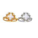 Gemma Ring in Gold with White Agate