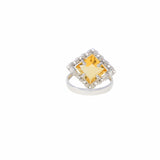 Quadra Ring in Silver with Citrine
