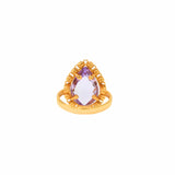 Drop Ring in Gold with Amethyst, Large