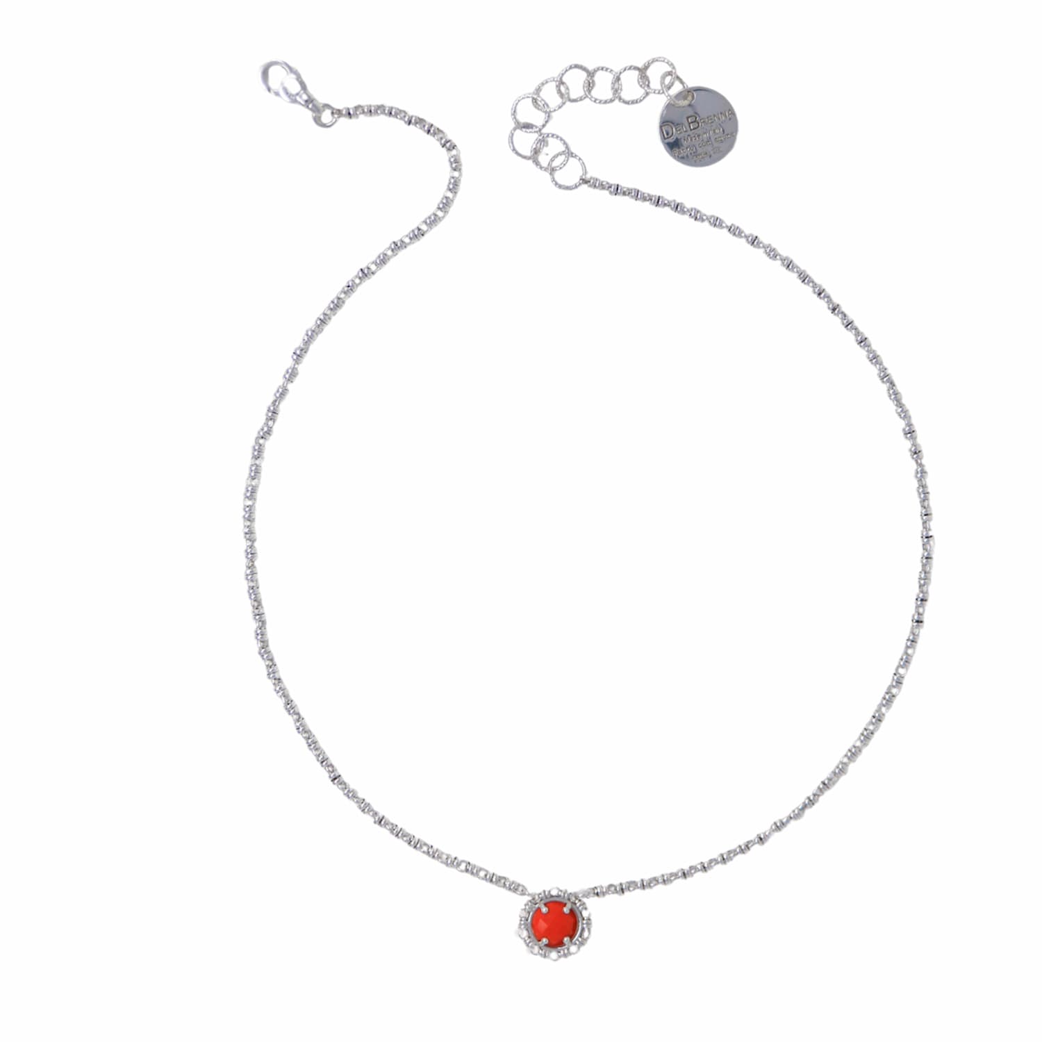 Collana Gemma in Rodio con Corniola