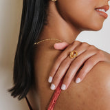 Drop Ring in Gold with Citrine, Small