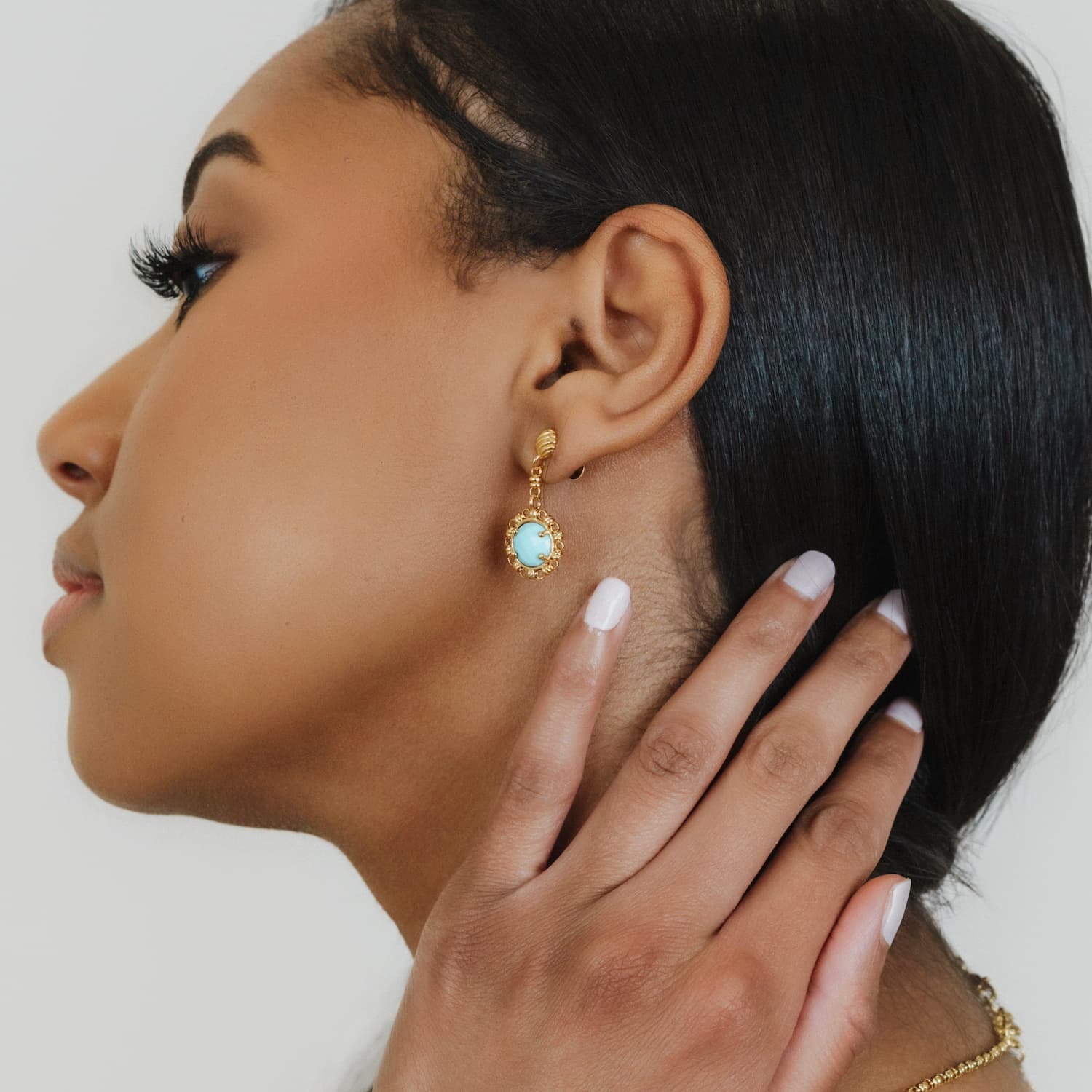 Gemma Earrings in Gold with Turquoise