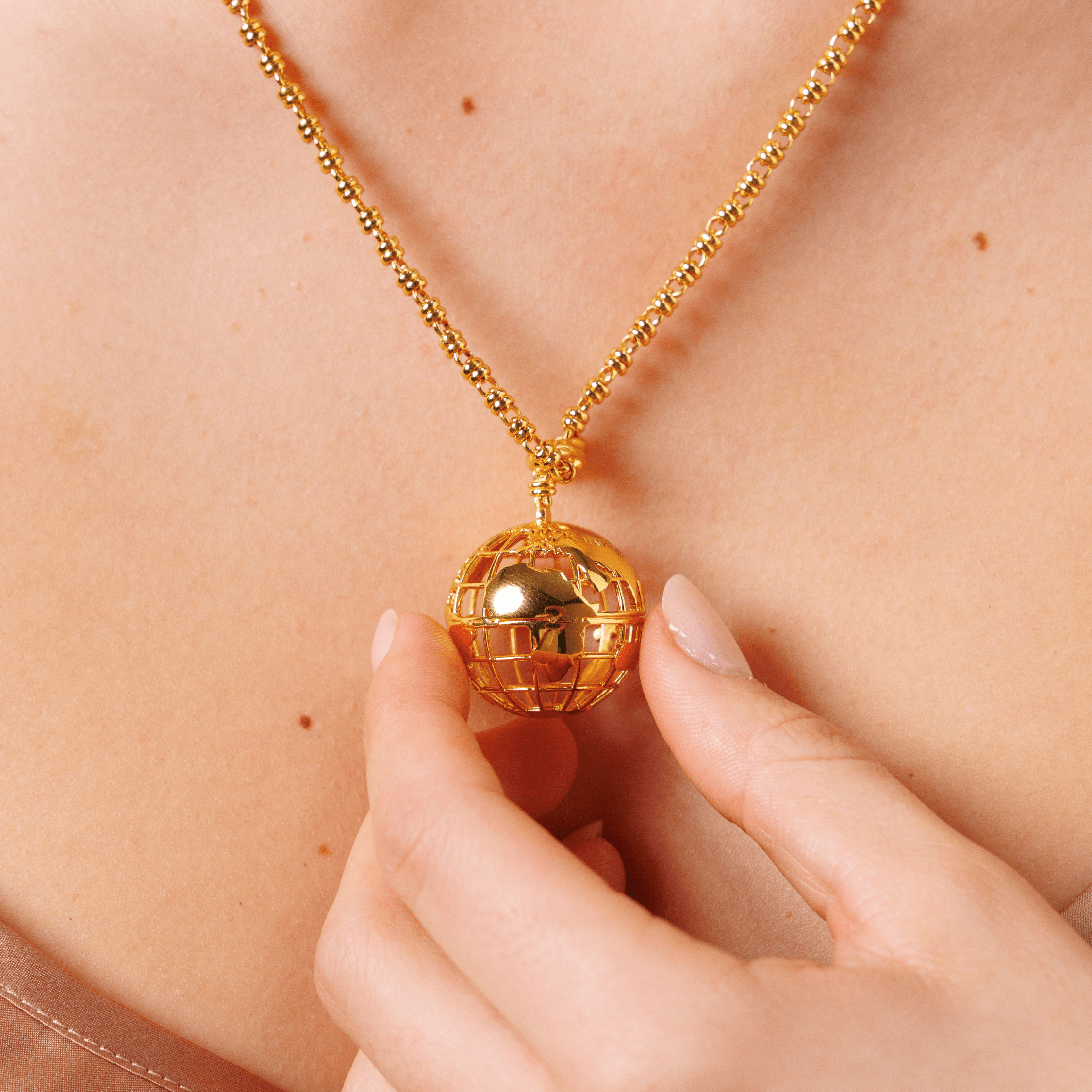 Small Globe Pendant in Gold