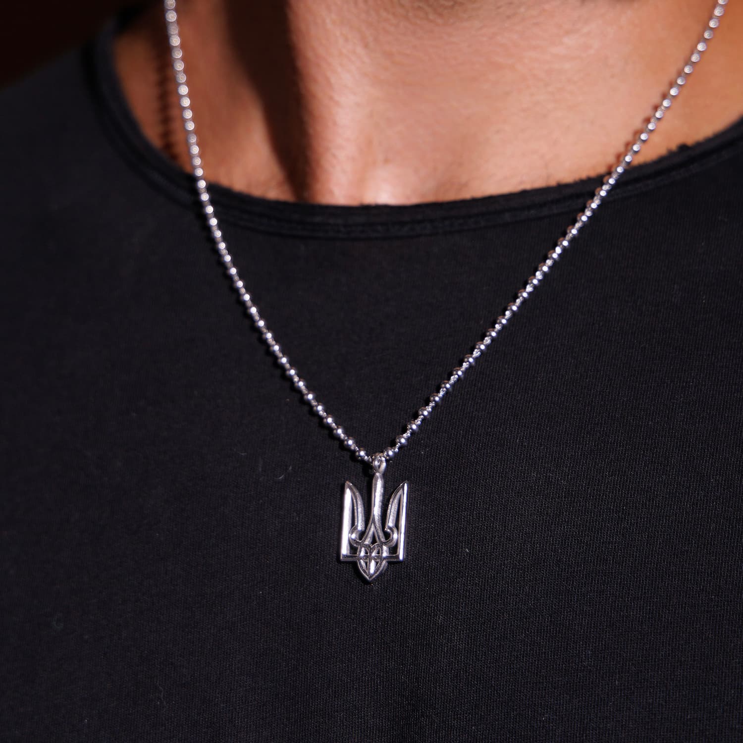 Trident Necklace in Silver