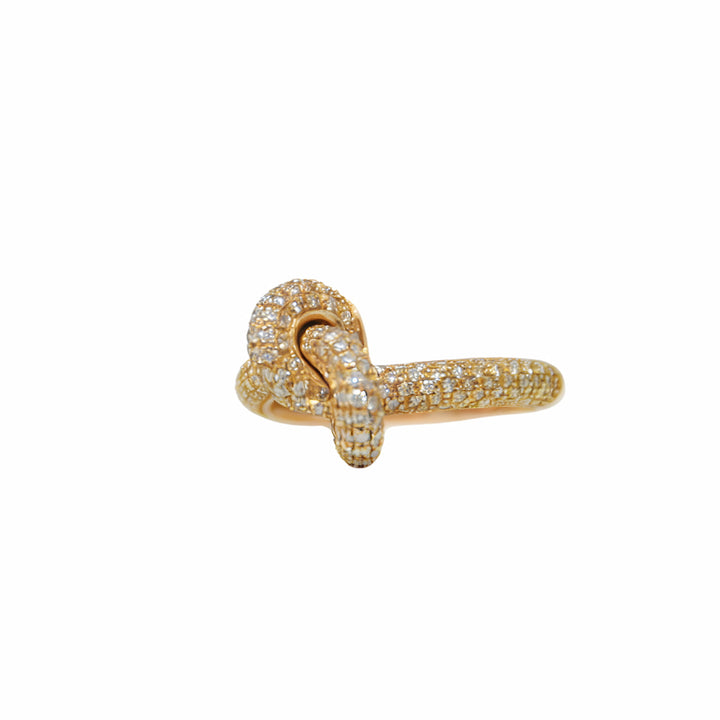 Knot Ring in 18k Yellow Gold with Diamonds