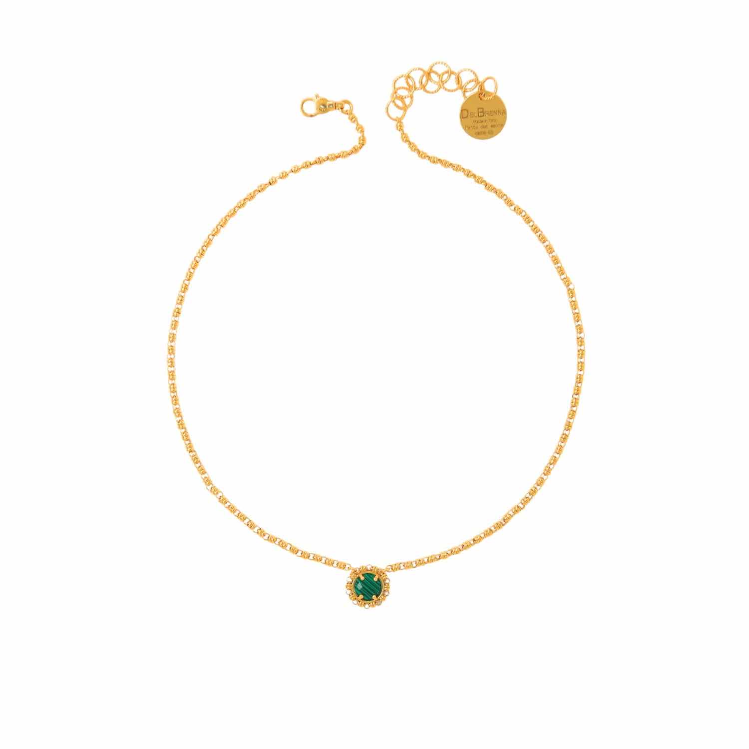 Gemma Necklace in Gold with Malachite