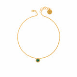 Gemma Necklace in Gold with Malachite