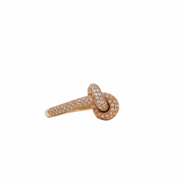 Knot Ring in 18k Rose Gold with Diamonds