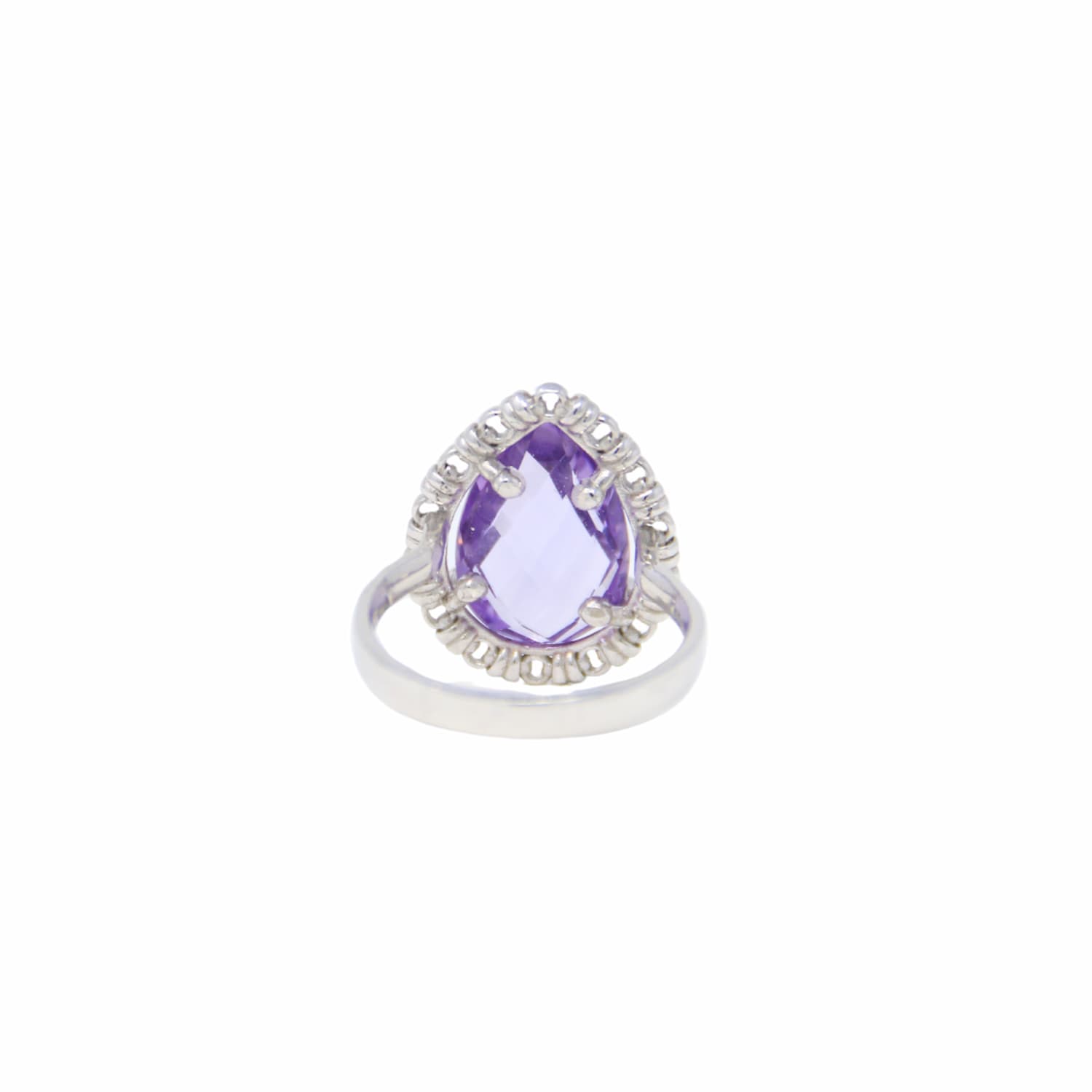 Drop Ring in Silver with Amethyst, Large