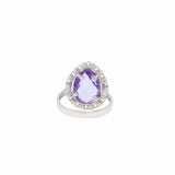 Drop Ring in Silver with Amethyst, Large