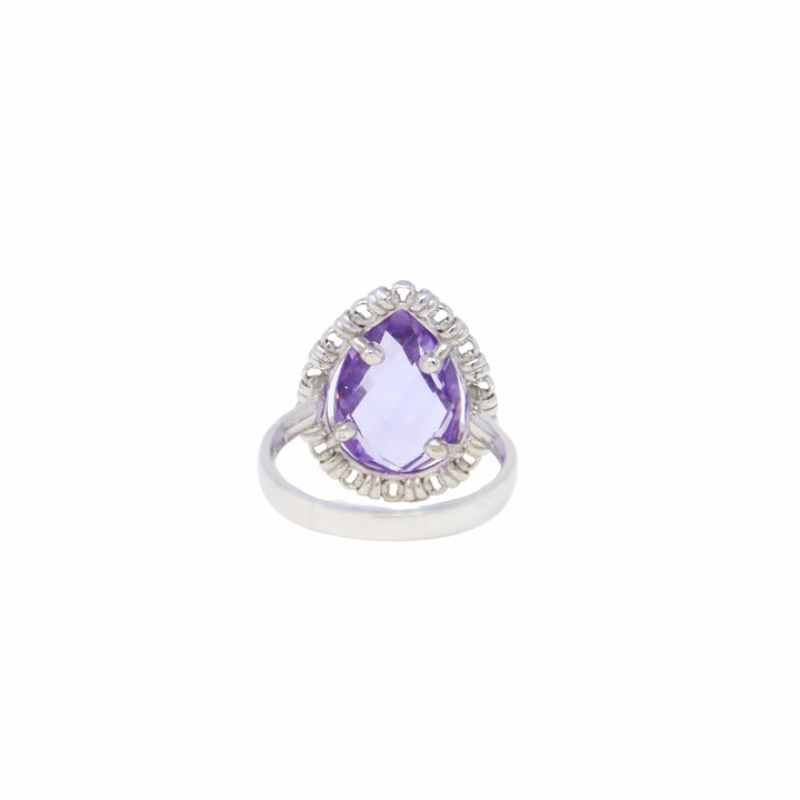 Drop Ring in Silver with Amethyst, Large