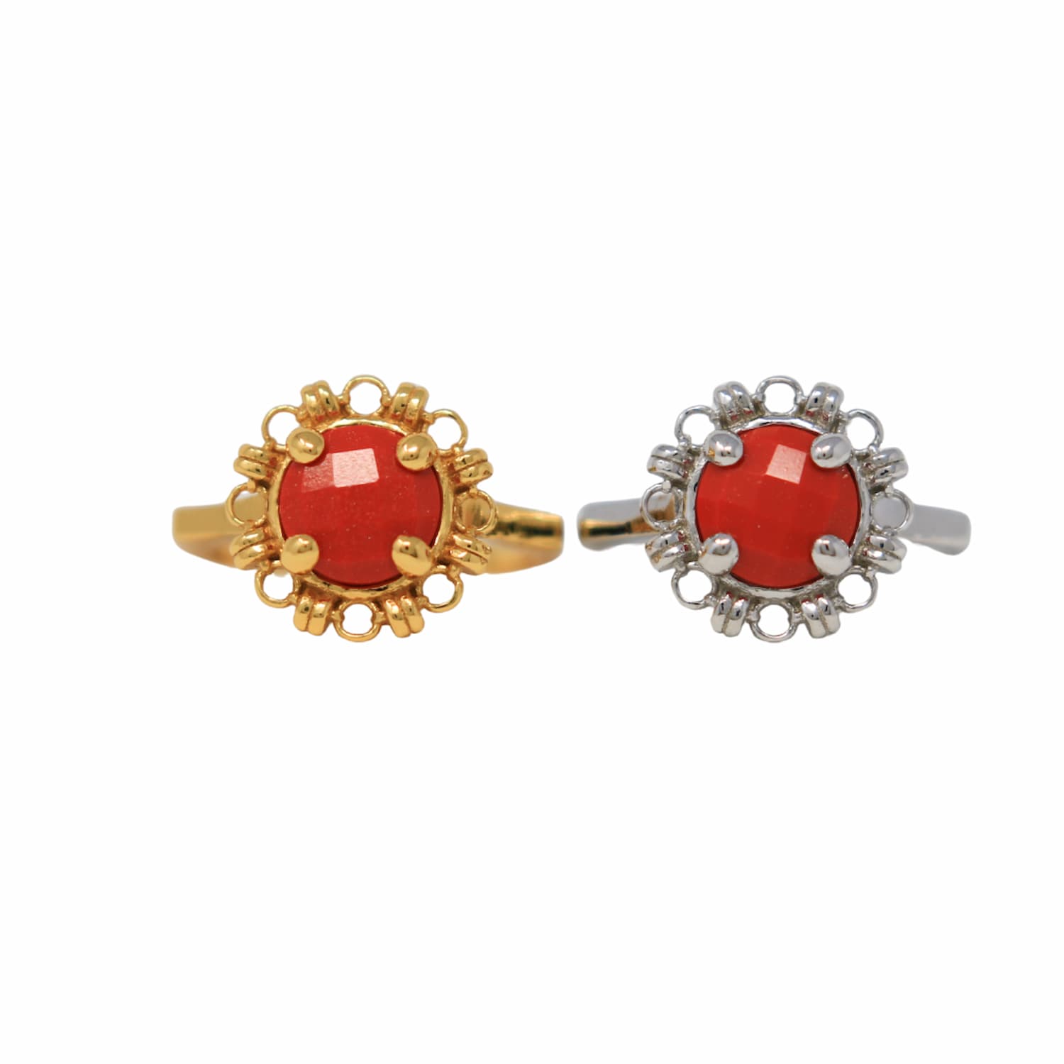 Gemma Ring in Gold with Coral