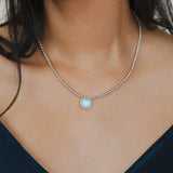 Gemma Necklace in Silver with Turquoise