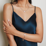 Gemma Bracelet in Silver with Pink Coral