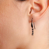 Links 3mm Earrings in Black, Short