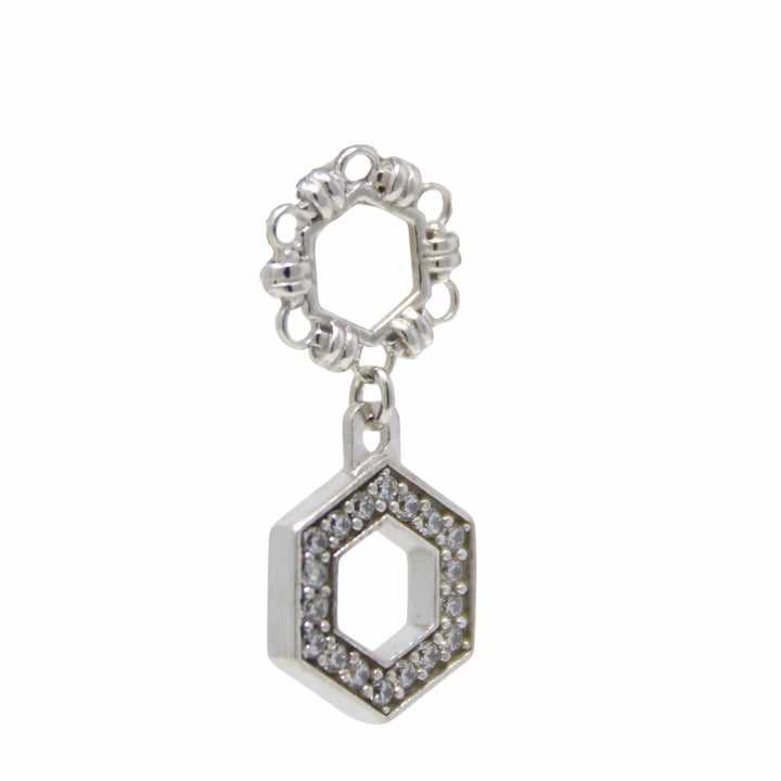 Deco Statement Earrings in Silver With Pavé