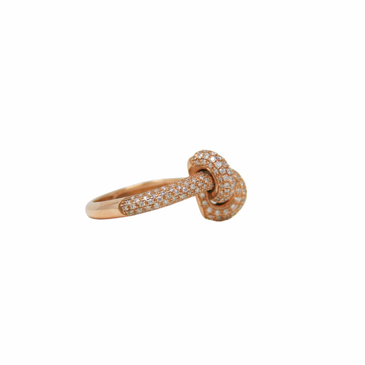 Knot Ring in 18k Rose Gold with Diamonds