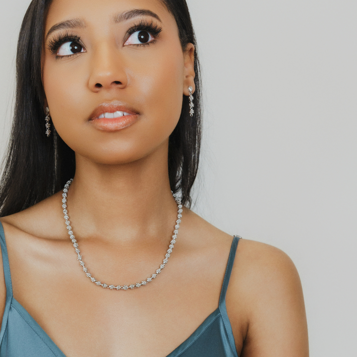 Links Caviar Necklace in Silver