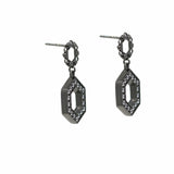 Super Deco Earrings in Black With Pavé