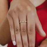 Whisper Ring in 14k Yellow Gold with Diamond Stations